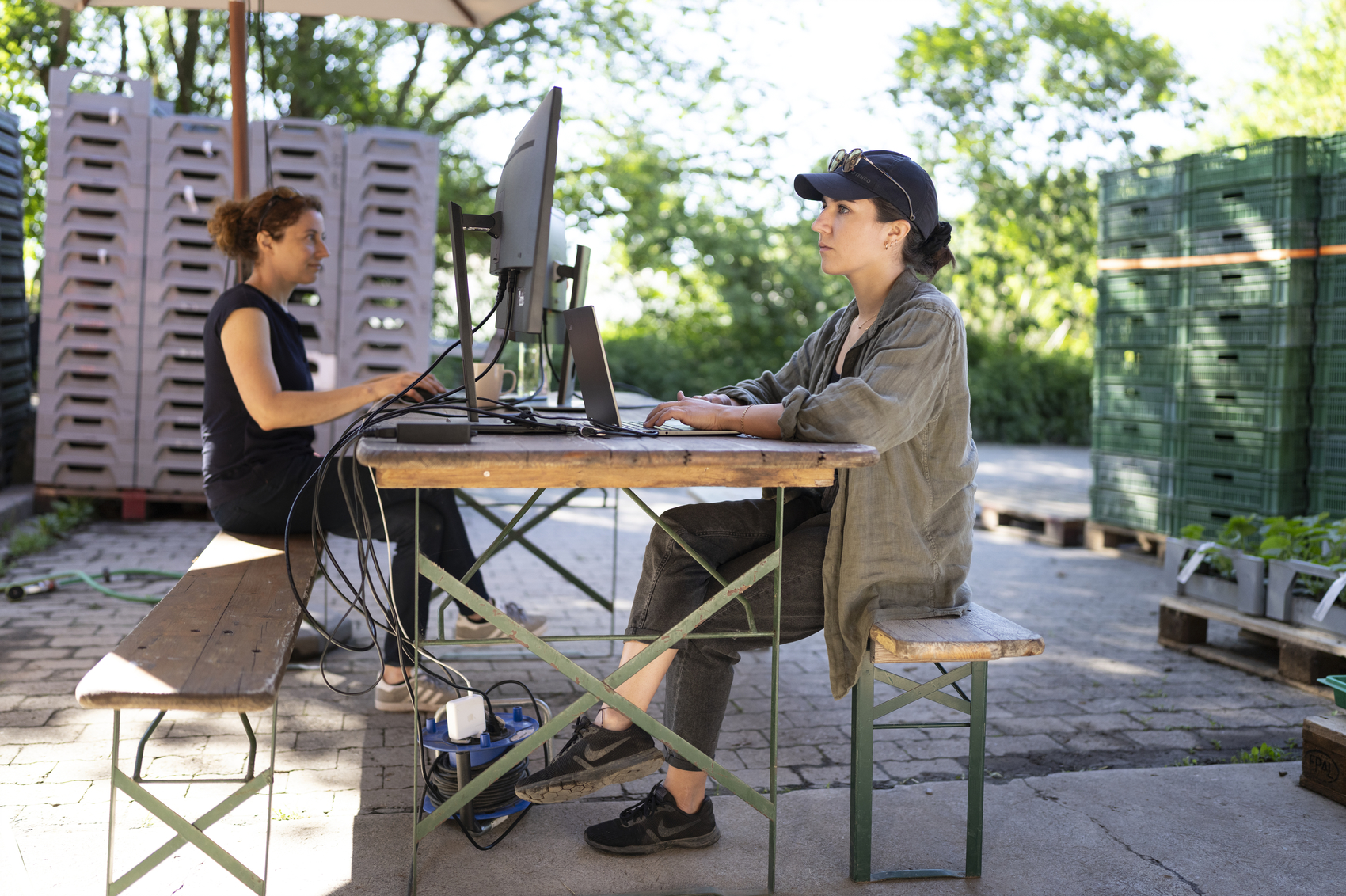 Outdoor Farm Büro mit Bildschirm
